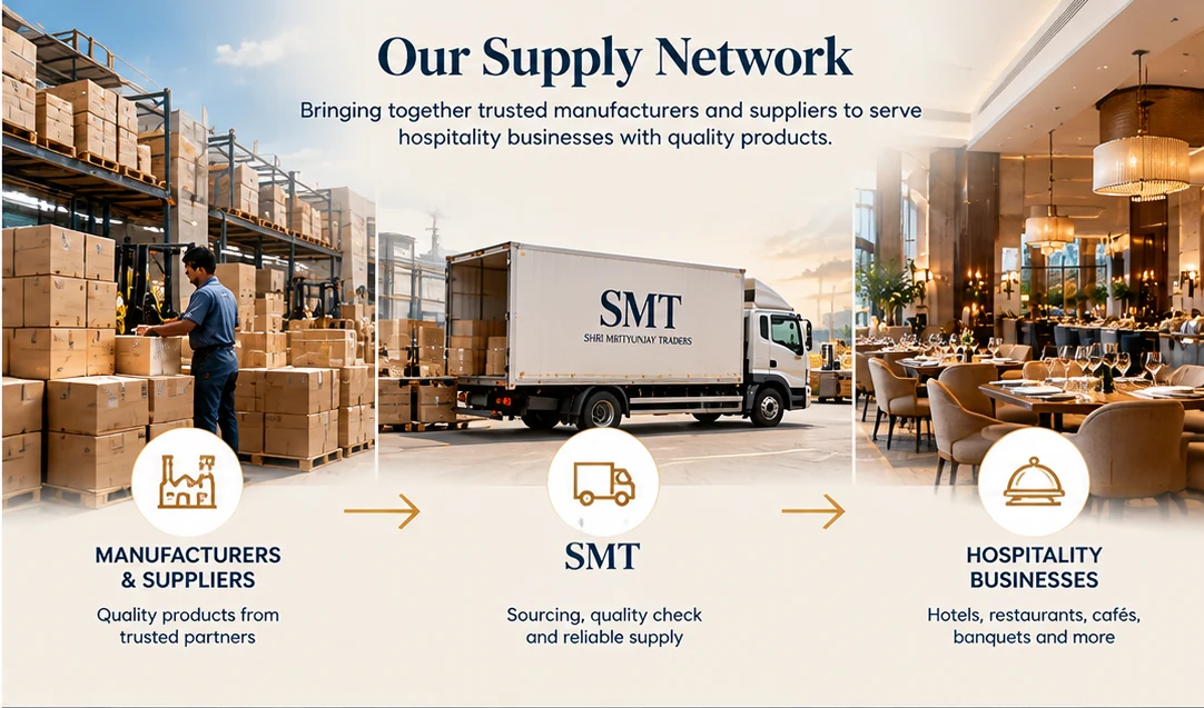 Hospitality sourcing network from suppliers to business requirements